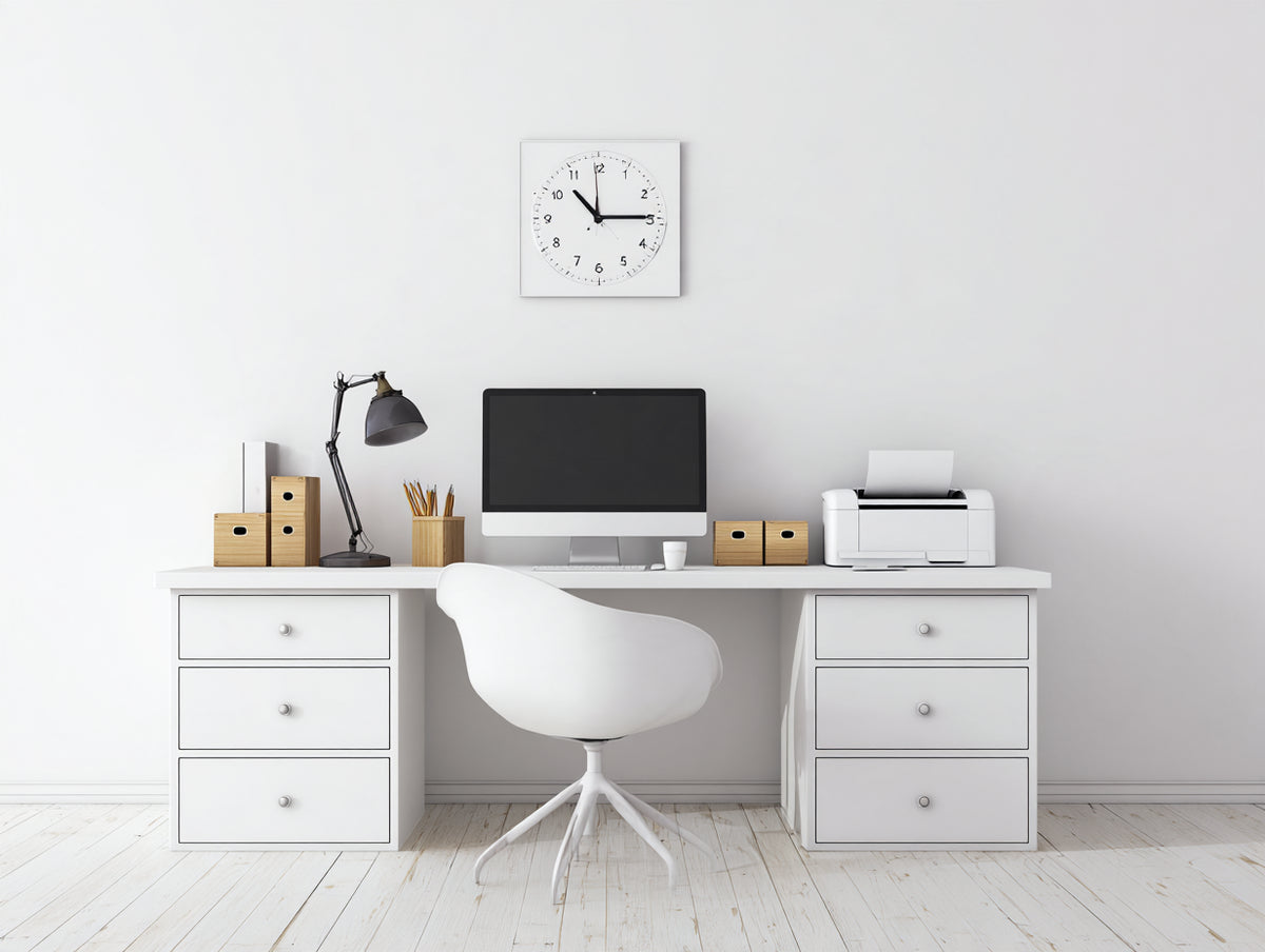 Bureau - Bois - 160x60x76 cm - Blanc - Style moderne