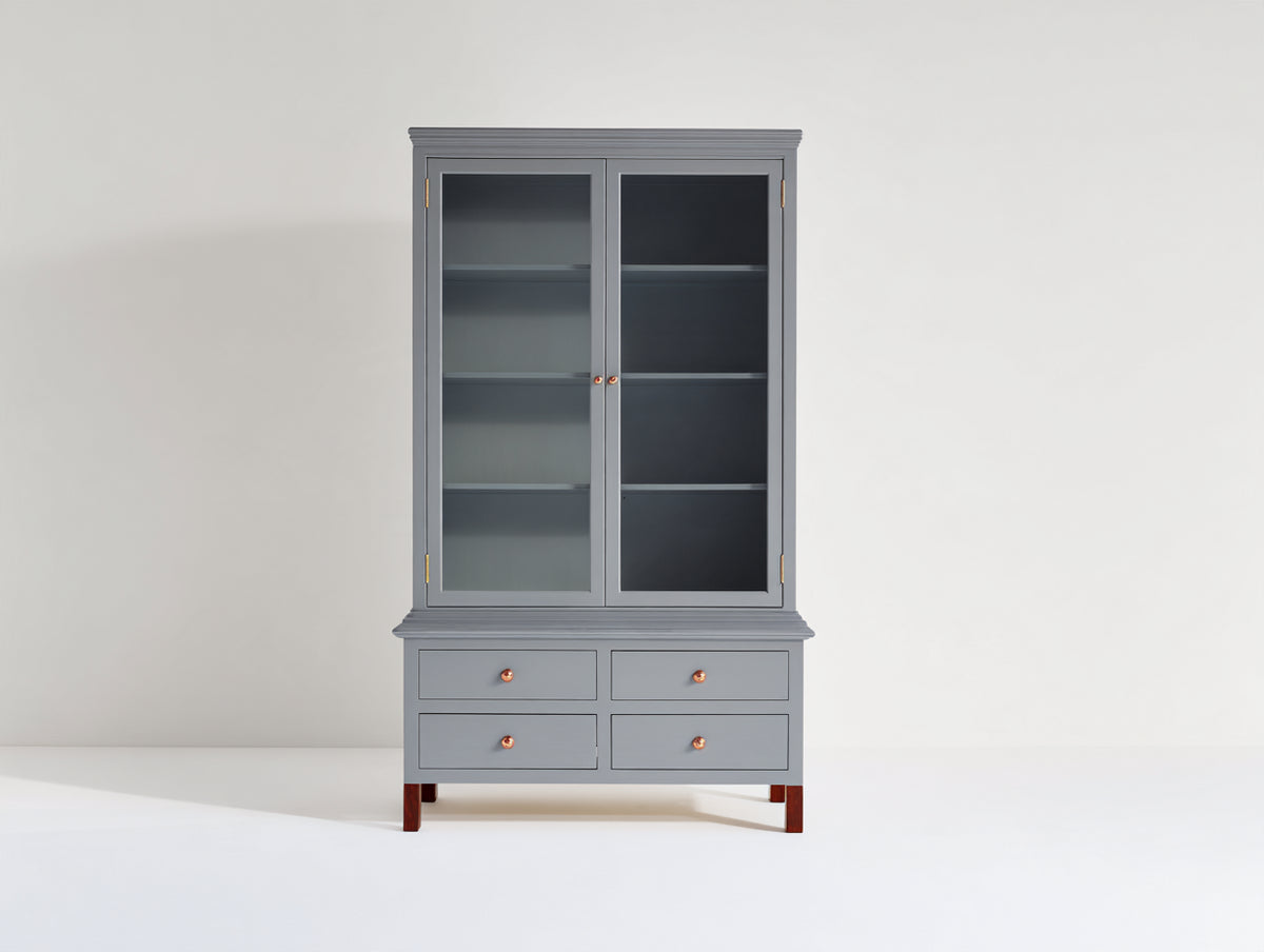 Vitrine - Bois-Verre - 104 x 45 x 193 cm - Gris - Style classique