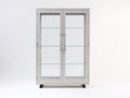 Vitrine - Métal-Verre - 102 x 40 x 182 cm - Gris clair - Style moderne