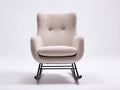 Fauteuil à bascule - Tissu bouclé - 78x90x97 cm - Beige clair - Style contemporain capitonné