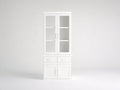 Vitrine - Bois - Verre - 86 x 40 x 202 cm - Blanc - Style classique