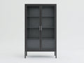 Vitrine - Métal-Verre - 94 x 40 x 184 cm - Gris anthracite - Style industriel