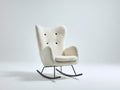 Fauteuil à bascule - Tissu bouclé - 80x94x107 cm - Crème - Style contemporain capitonné