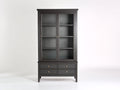 Vitrine - Bois-Verre - 92 x 42 x 190 cm - Gris anthracite - Style classique
