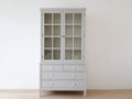 Vitrine - Bois-Verre - 98 x 43 x 192 cm - Gris clair - Style classique