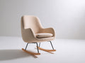 Fauteuil à bascule - Tissu bouclé - 76x91x99 cm - Crème - Style moderne minimaliste