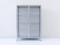 Vitrine - Métal - Verre - 104 x 41 x 176 cm - Gris argenté - Style industriel