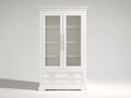 Vitrine - Bois - Verre - 102 x 43 x 190 cm - Blanc - Style classique