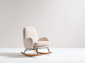 Fauteuil à bascule - Tissu bouclé - 80x94x101 cm - Crème - Style contemporain confortable