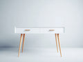 Bureau - Bois - 140x45x75 cm - Blanc-Bois clair - Style scandinave